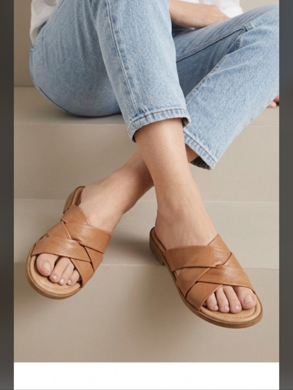 Bella Vita Women's Tan Crisscross Sandals